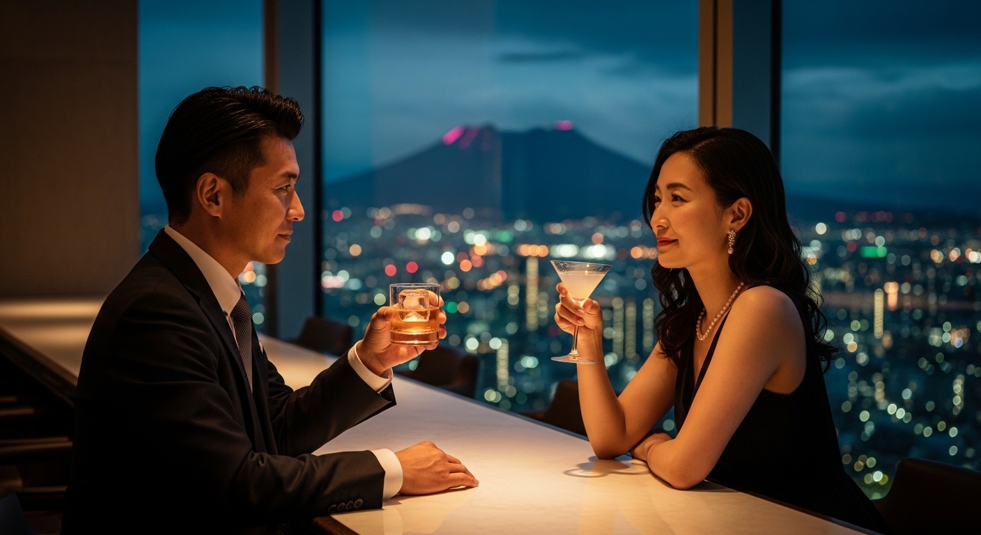 鹿児島で大人の遊び場として賑わう天文館の夜景と上質なバーで過ごすひととき