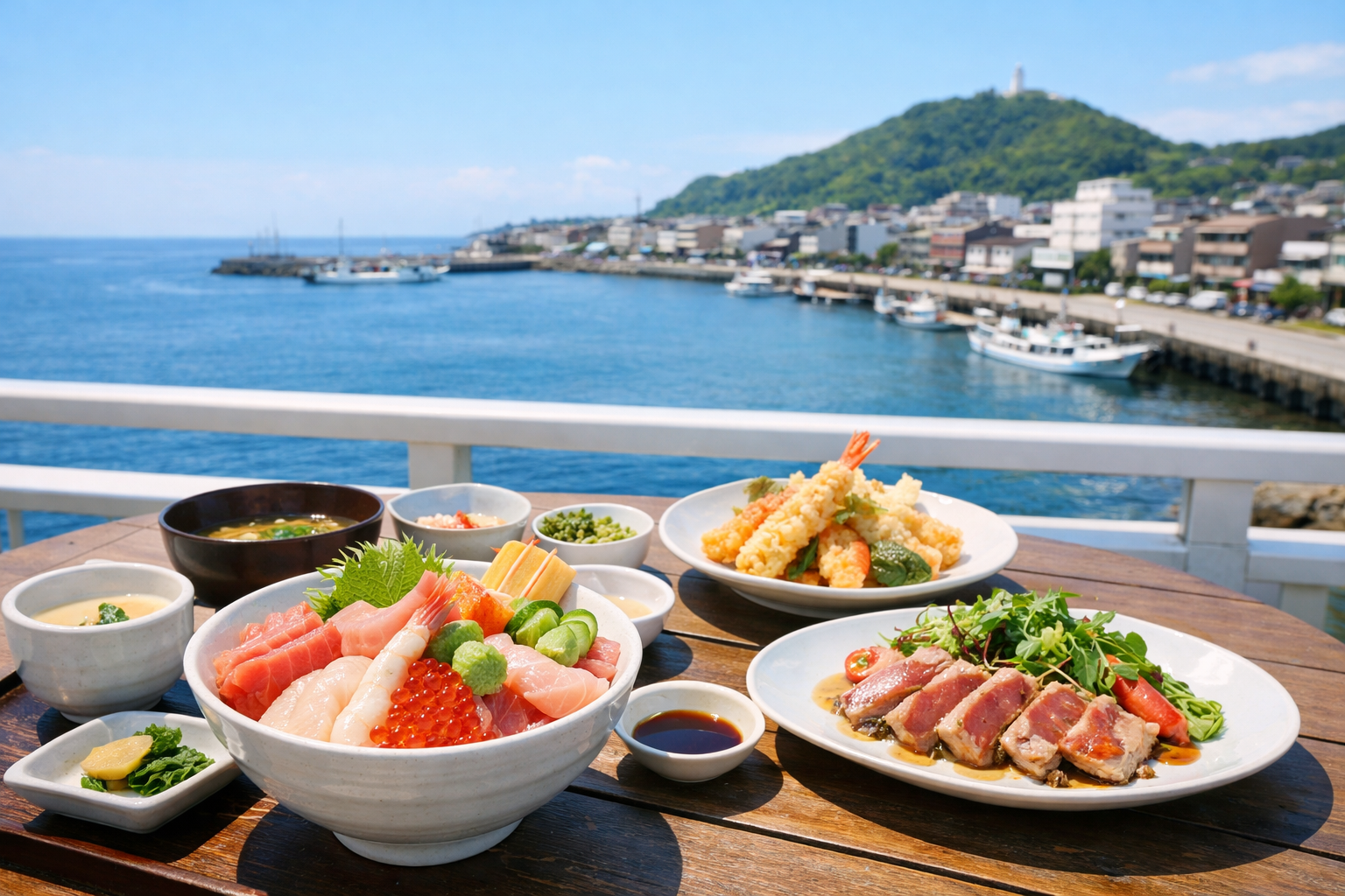 alt: 枕崎の海を眺めながら楽しむ海鮮ランチのイメージ