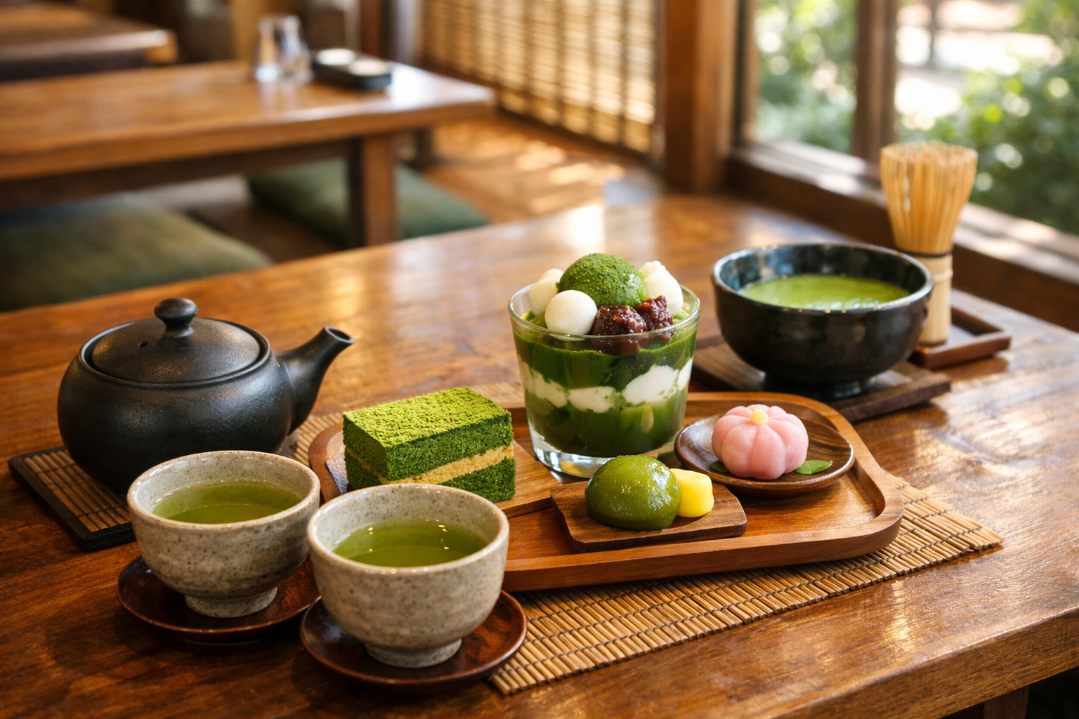 alt: 鹿児島茶と和菓子が並ぶ日本茶カフェのアイキャッチ