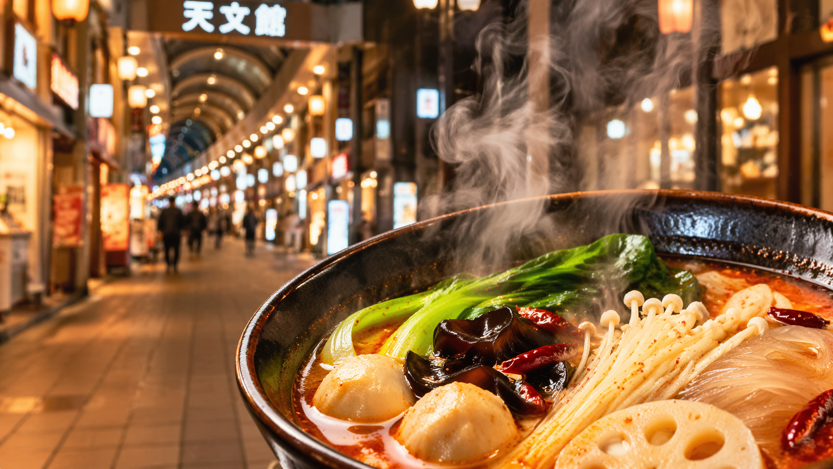 鹿児島のマーラータンをテーマにした天文館と麻辣湯のイメージ画像