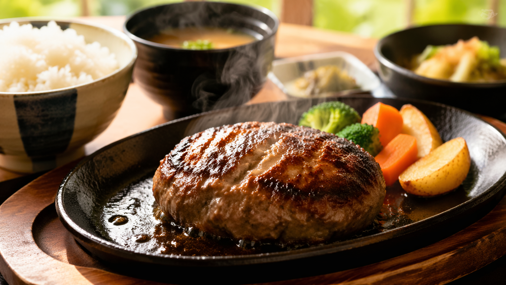 鹿児島のハンバーグの魅力を伝える熱々の一皿