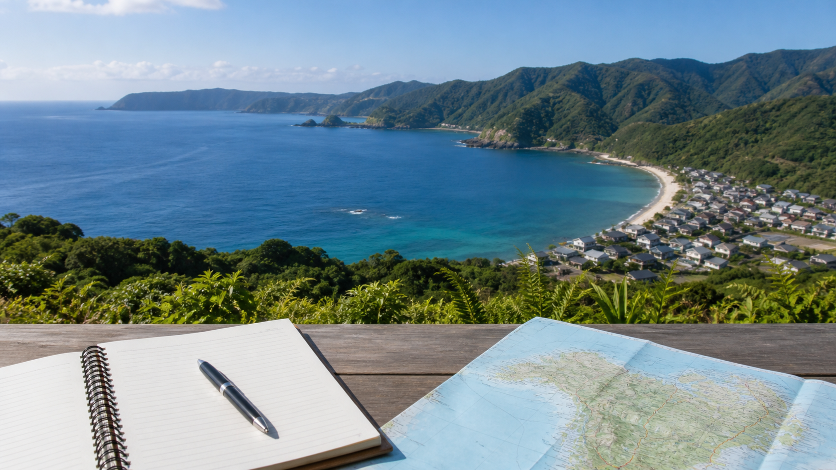 奄美大島への移住で後悔しない方法を考える海辺の集落風景
